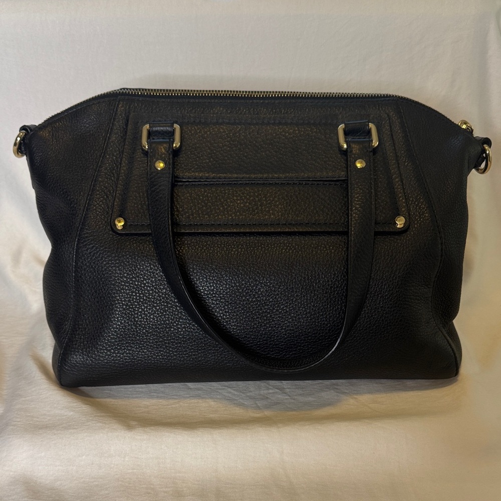 Michael Kors Black Leather Satchel with Gold Hardware - Picture 2 of 4